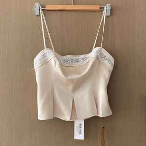 Reformation Meryl Satin Top champagne